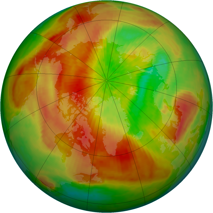 Arctic ozone map for 10 April 2003